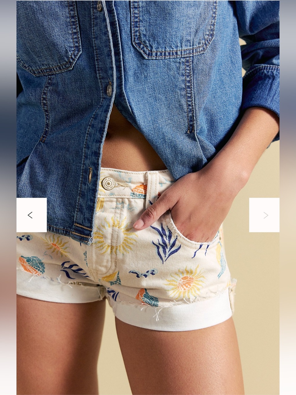 NWT🌷Free People We The Free Cali Cuffed Printed Shorts